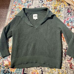 Aerie green sweatshirt collared
